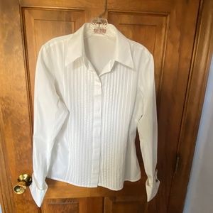 THOMAS PINK Women's Tuxedo Blouse with LS French Cuff